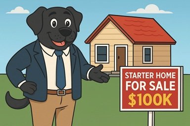 Young family buying their first home