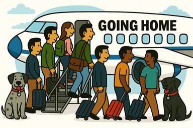 Boarding a Plane and Going Home